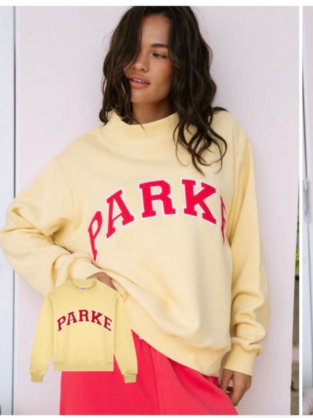 Parke Yellow Logo Crewneck Sweatshirt